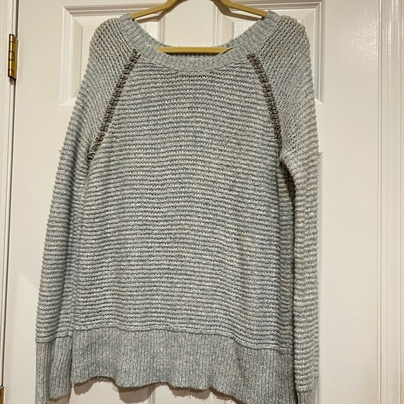 Anthropologie Sleeping on Snow Pastel Blue Knit Sweater with Crystals - Picture 4 of 4